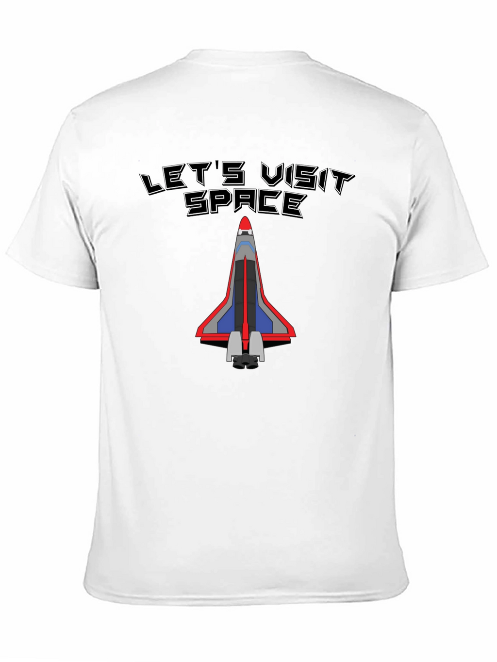 Lets Visit Space T-Shirt - Black Cotton Tee