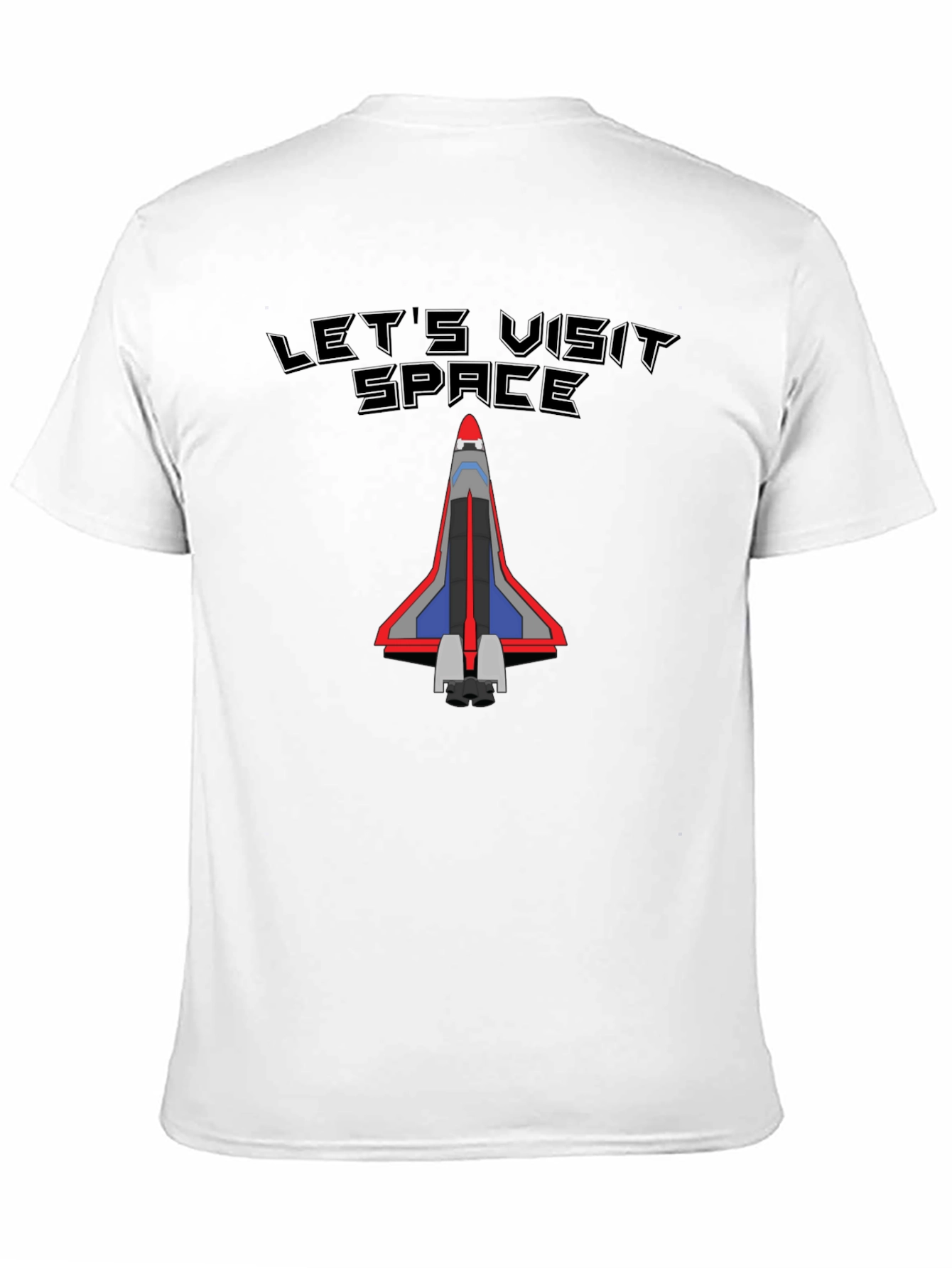 Lets Visit Space T-Shirt - Black Cotton Tee