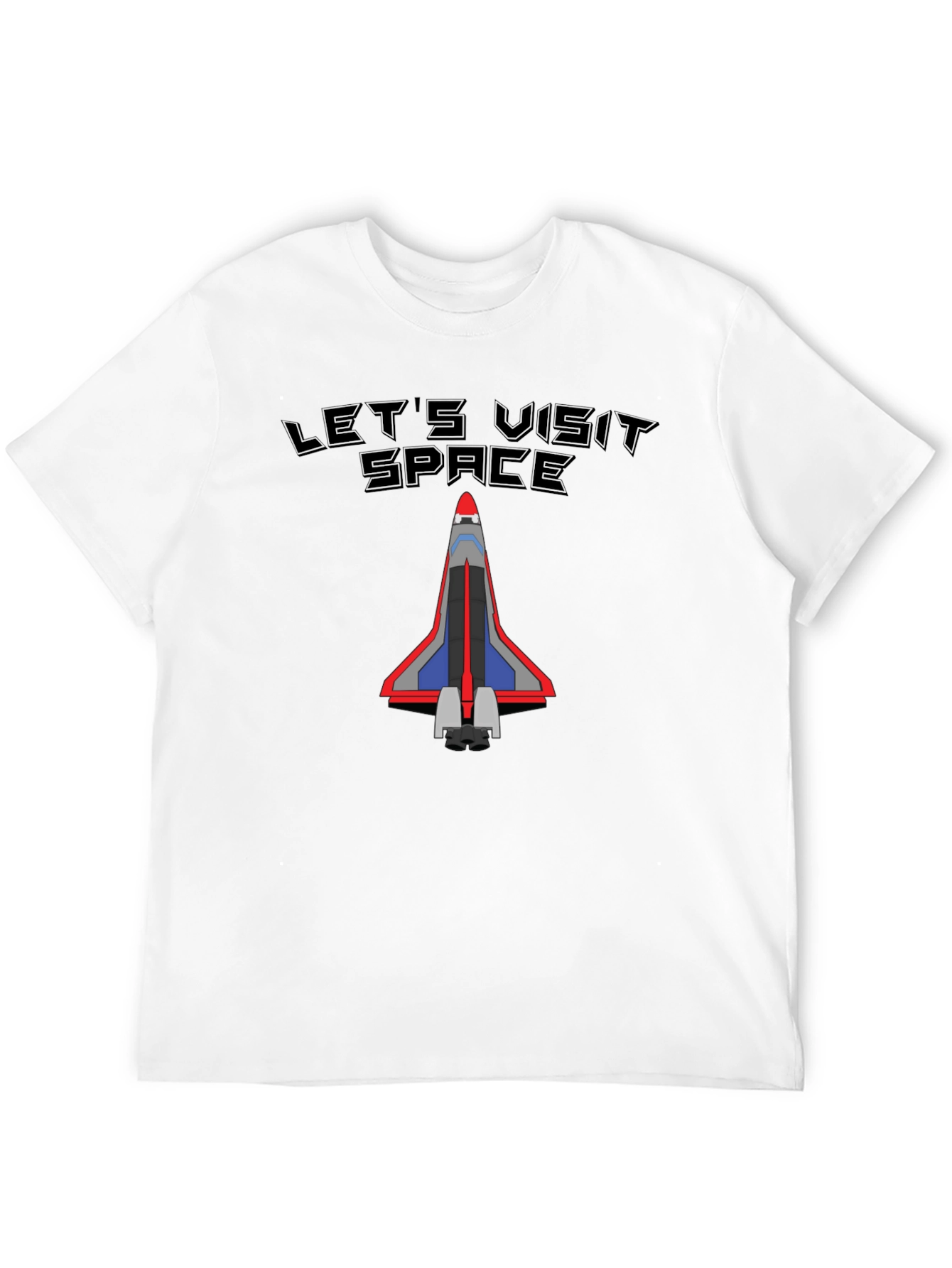 Lets Visit Space T-Shirt - Black Cotton Tee