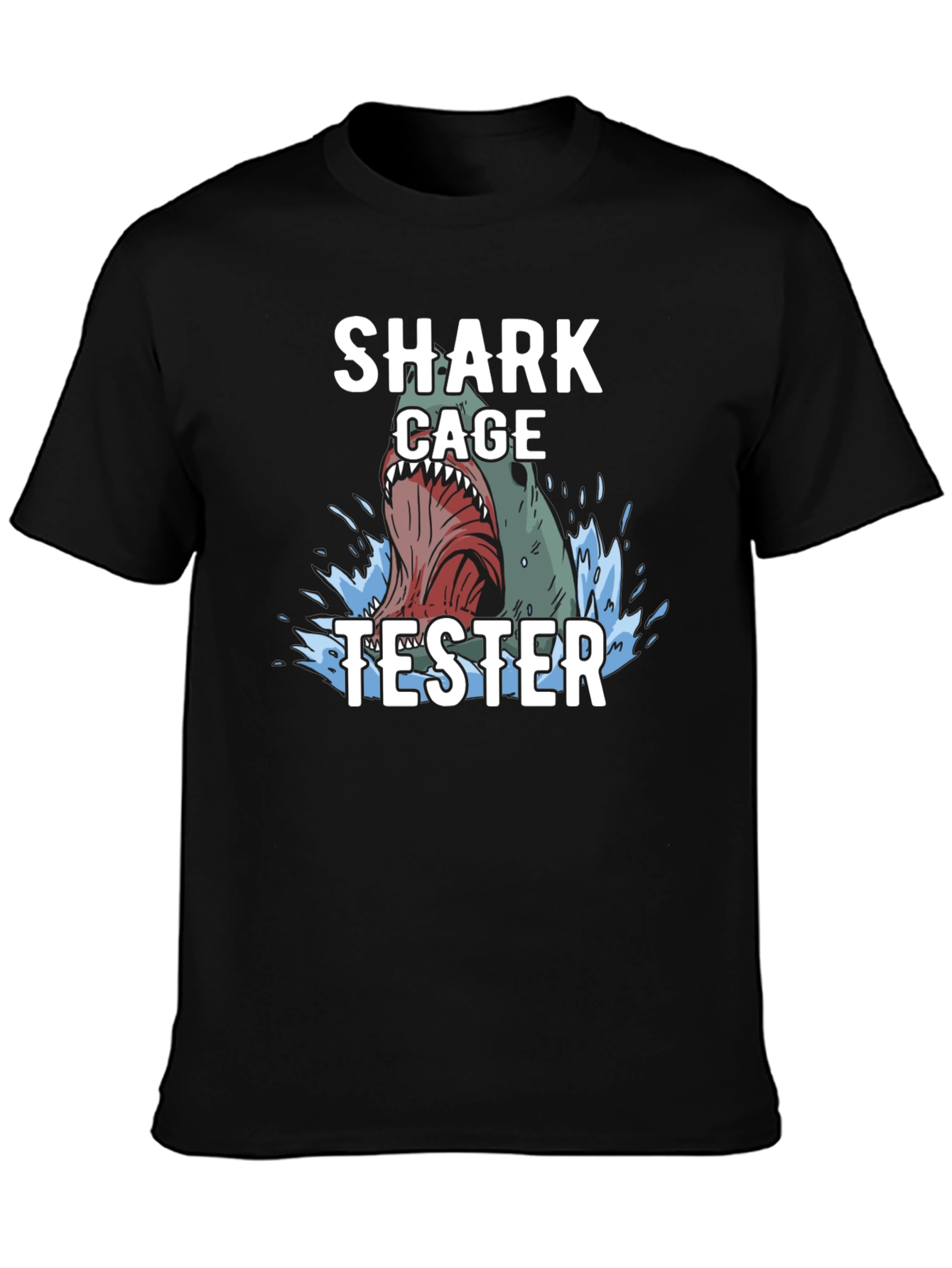 Shark Cage Tester Graphic Tee - Black T-Shirt