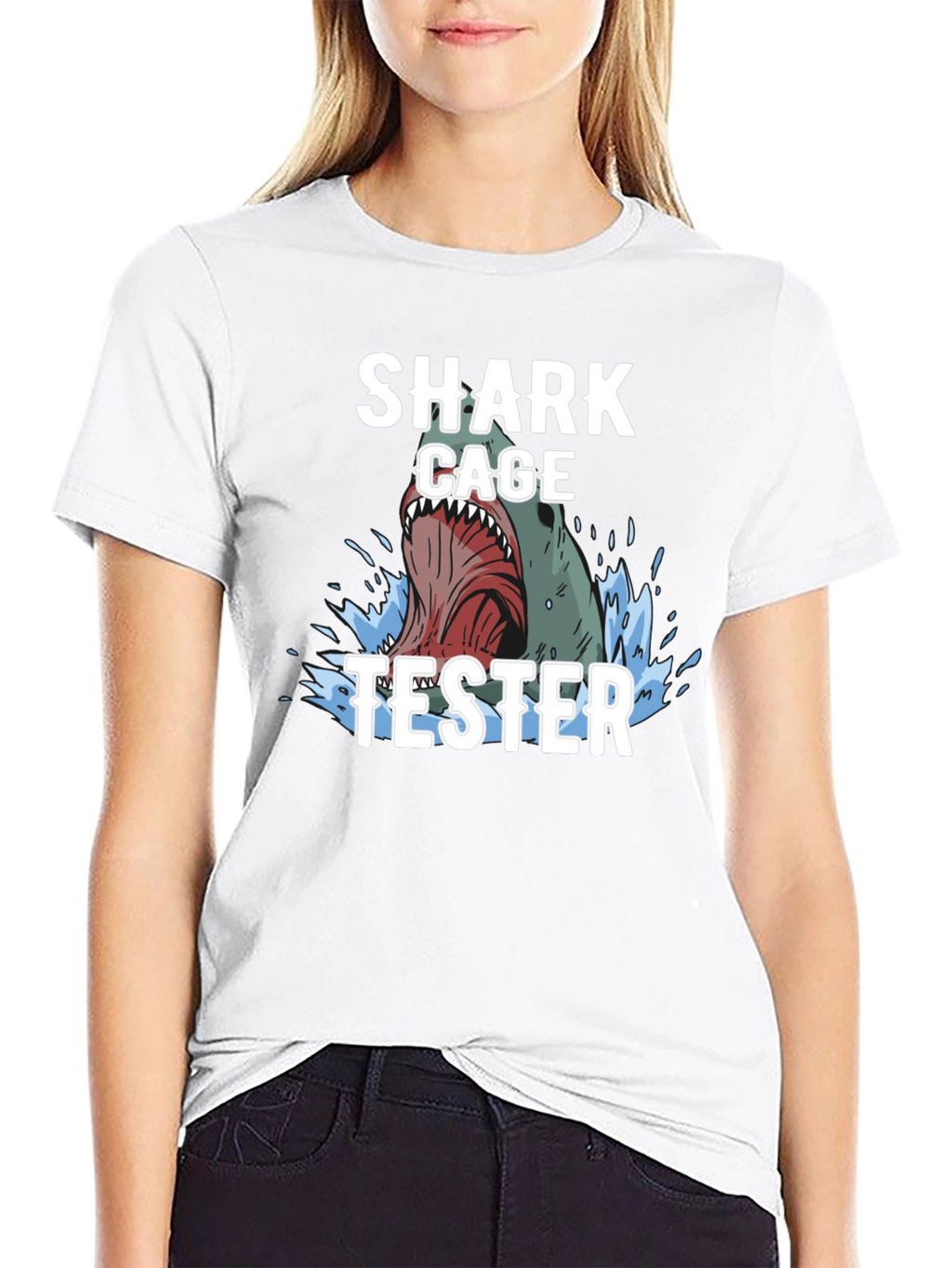 Shark Cage Tester Graphic Tee - Black T-Shirt