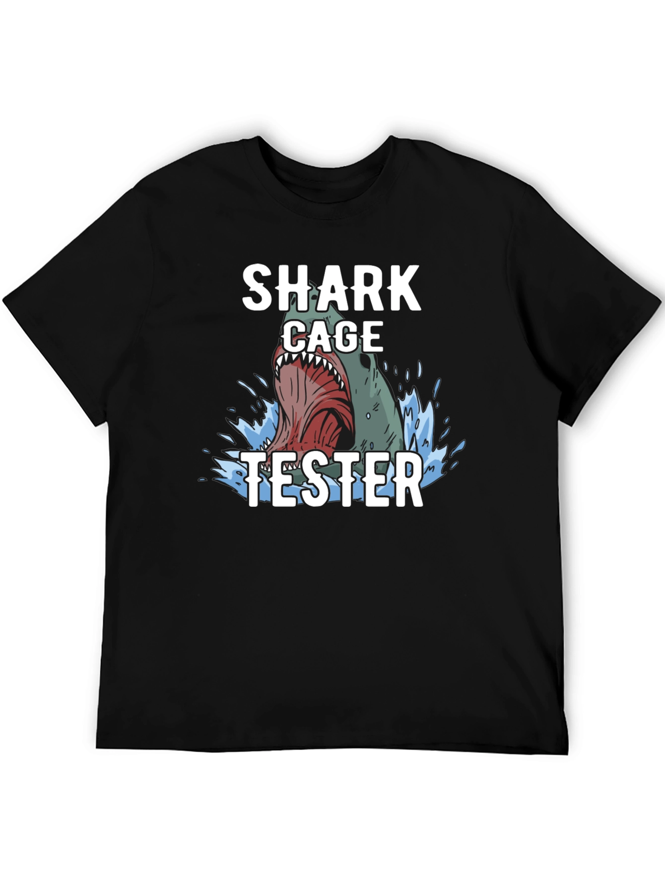Shark Cage Tester Graphic Tee - Black T-Shirt