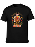 Thankful Grateful Blessed Nurse Turkey Thanksgiving T-Shirt