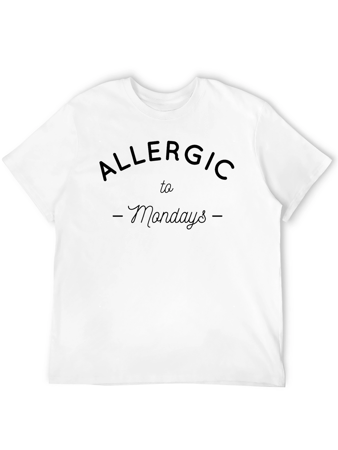 Allergic to Mondays Graphic Tee - Black Casual T-Shirt