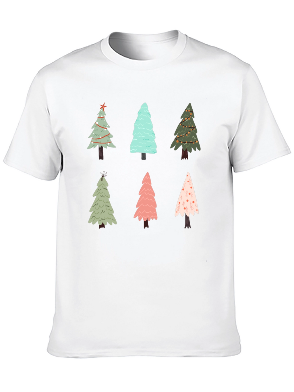 Christmas Tree Pattern Crew Neck T-Shirt