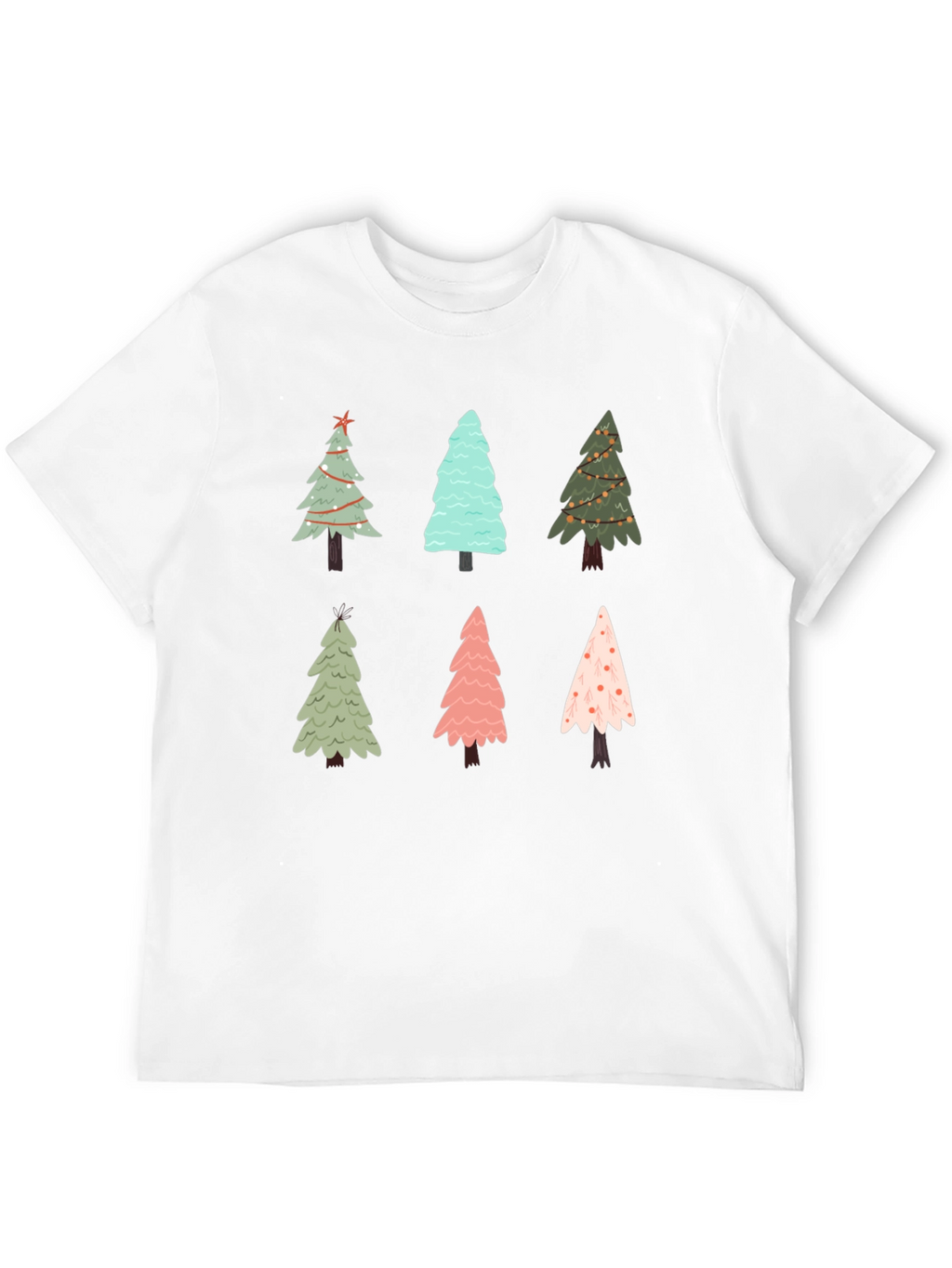 Christmas Tree Pattern Crew Neck T-Shirt