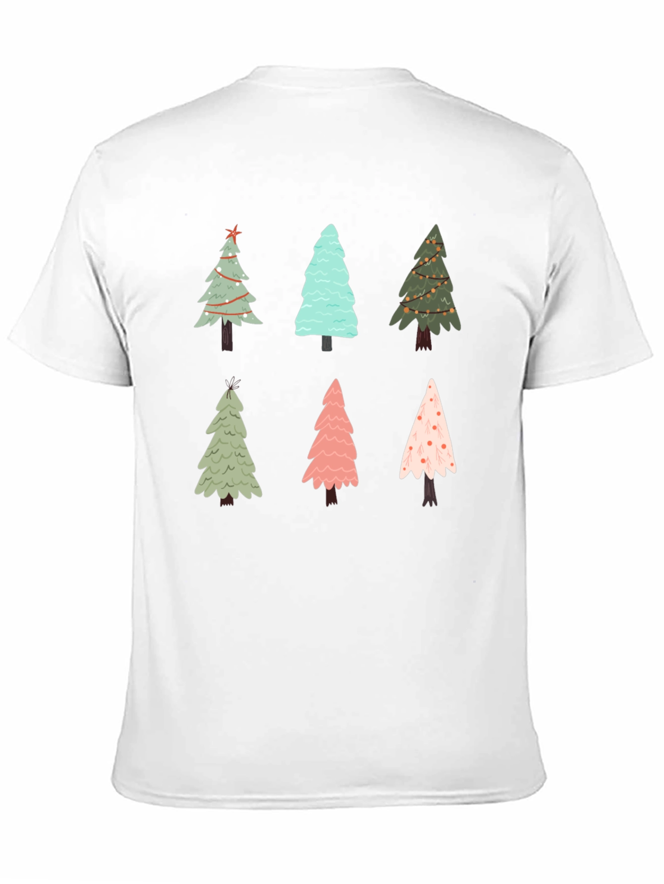 Christmas Tree Pattern Crew Neck T-Shirt