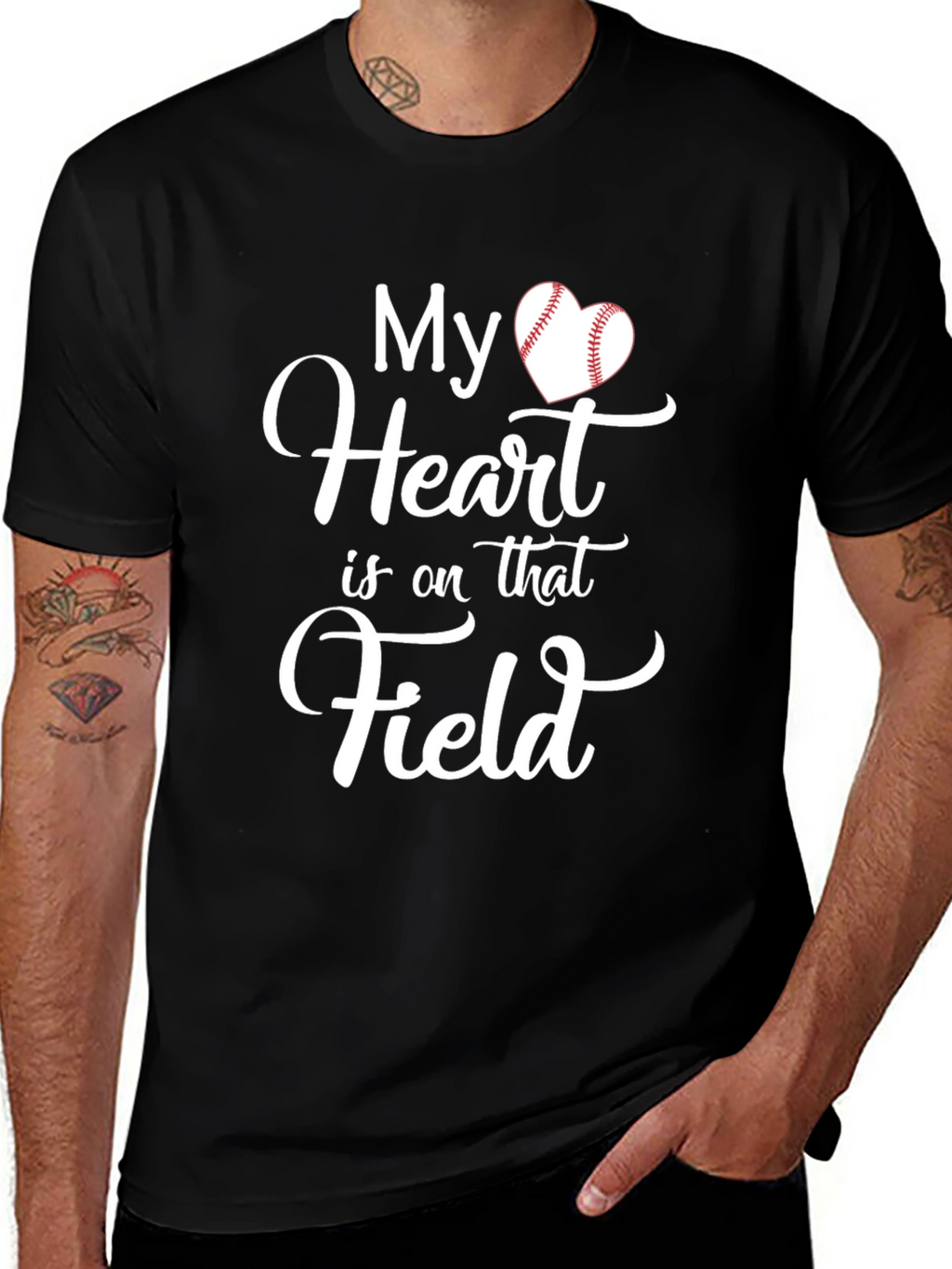 My Heart Is On That Field T-Shirt Baseball Love