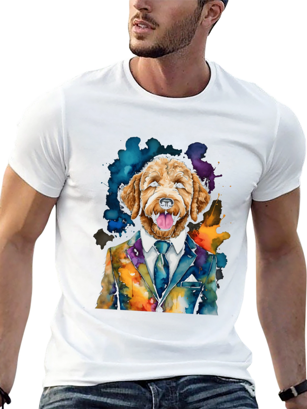 Dog in Suit Graphic T-Shirt