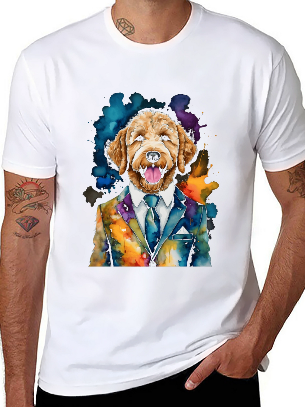 Dog in Suit Graphic T-Shirt