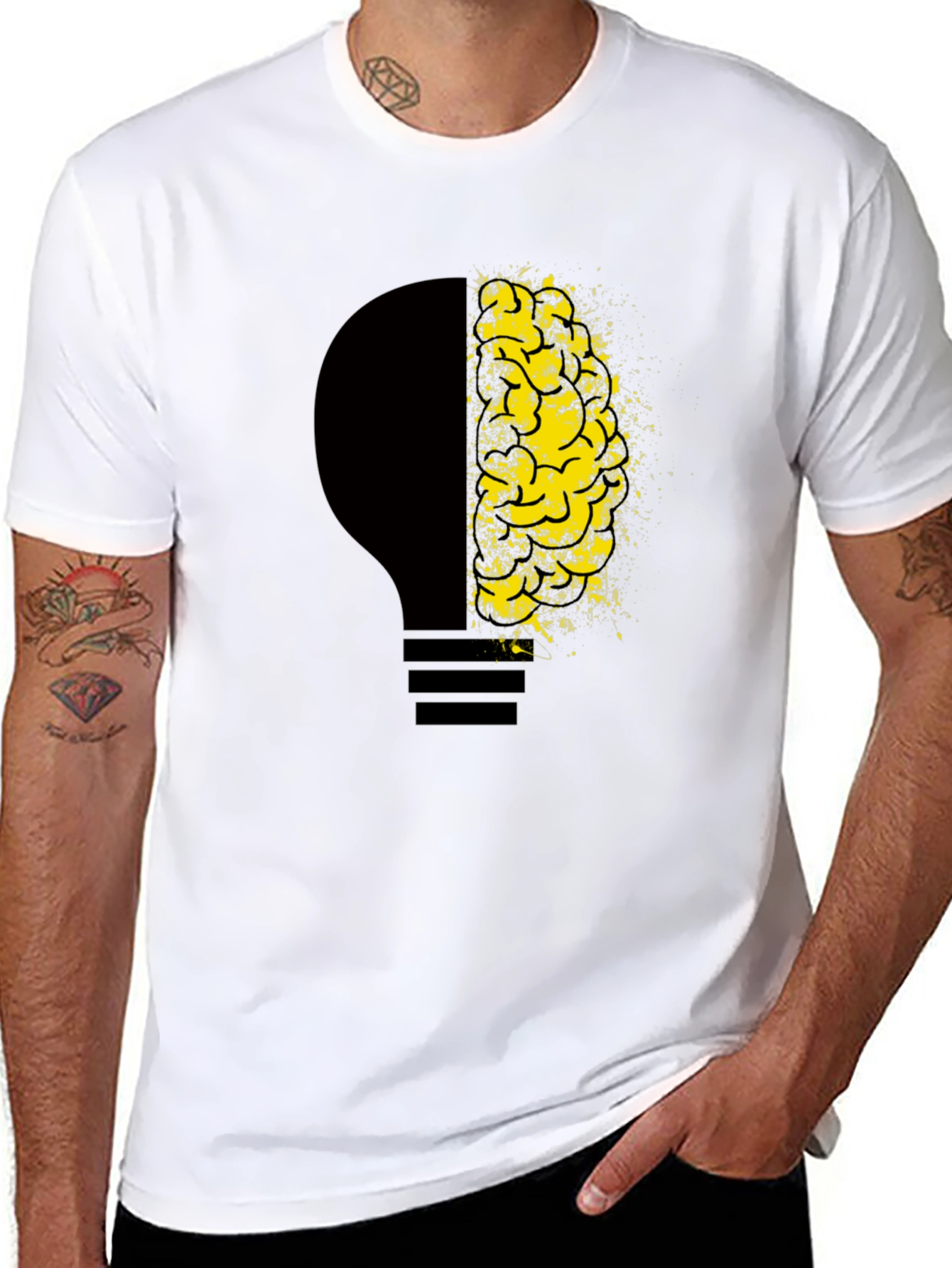 Creative Mind Tee - Lightbulb Brain Graphic T-Shirt