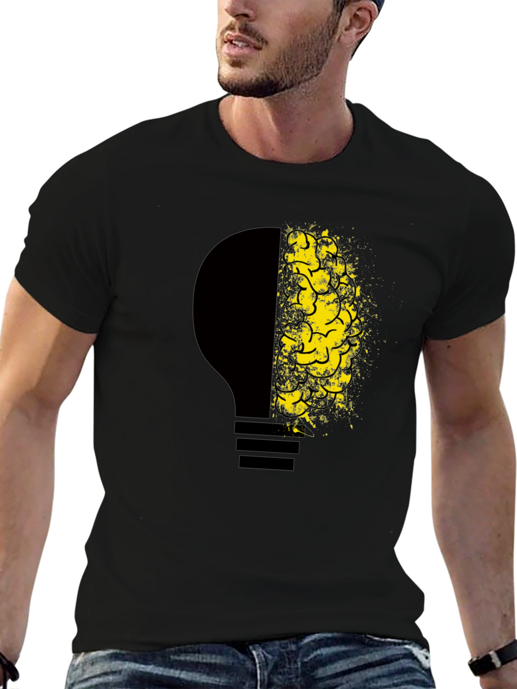 Creative Mind Tee - Lightbulb Brain Graphic T-Shirt