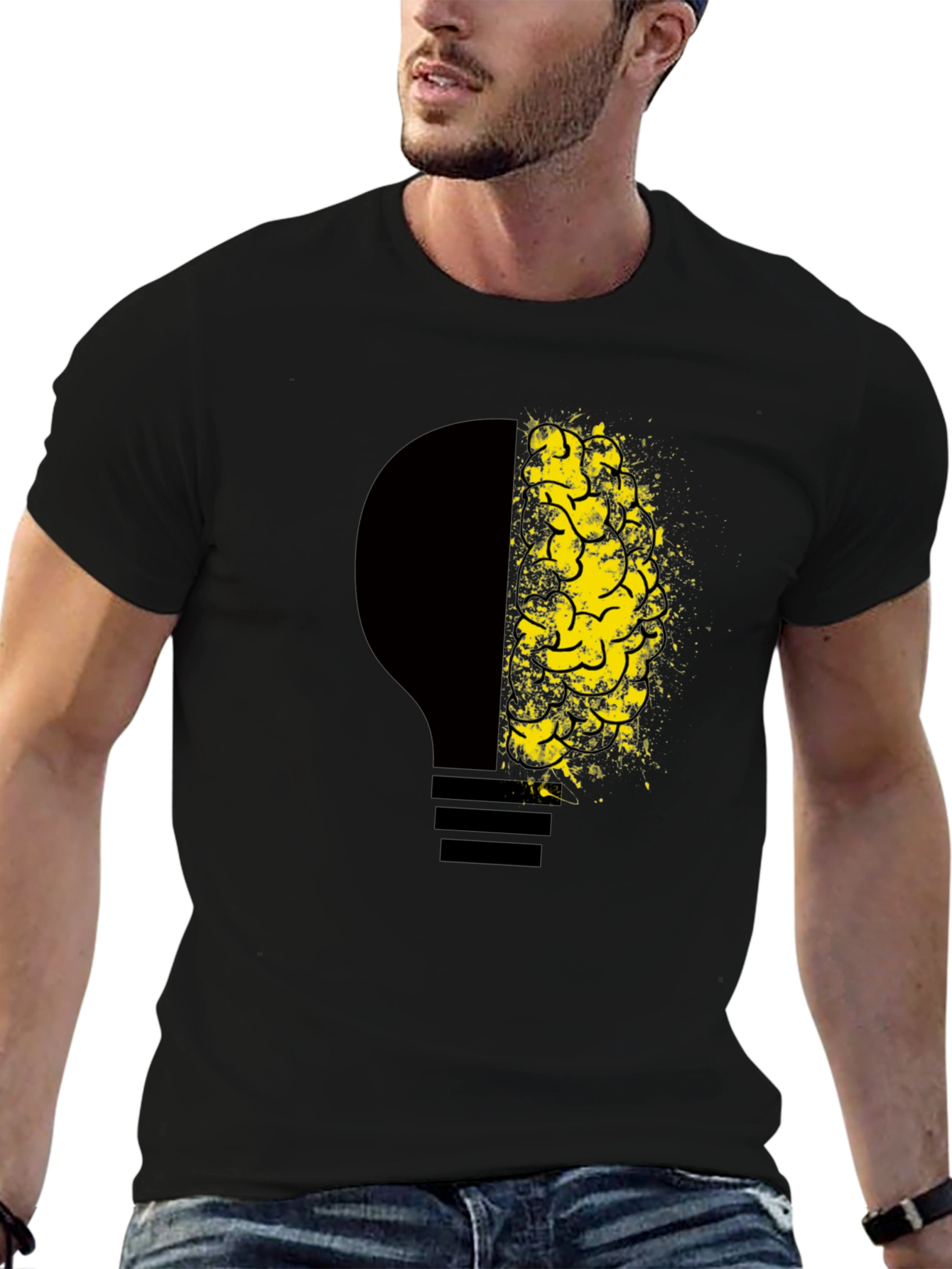 Creative Mind Tee - Lightbulb Brain Graphic T-Shirt