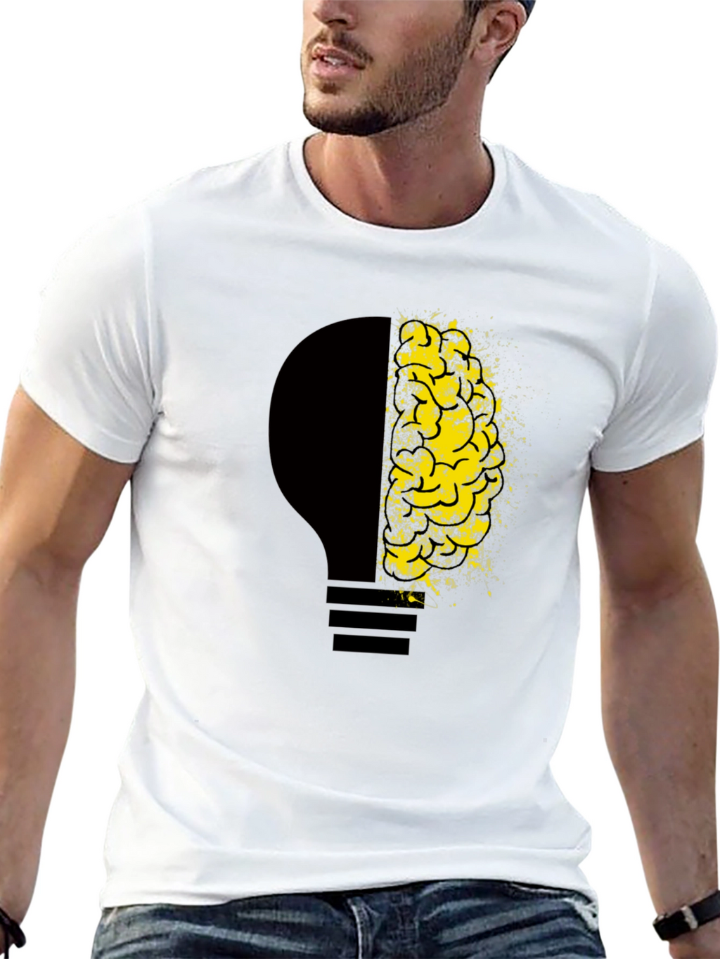 Creative Mind Tee - Lightbulb Brain Graphic T-Shirt