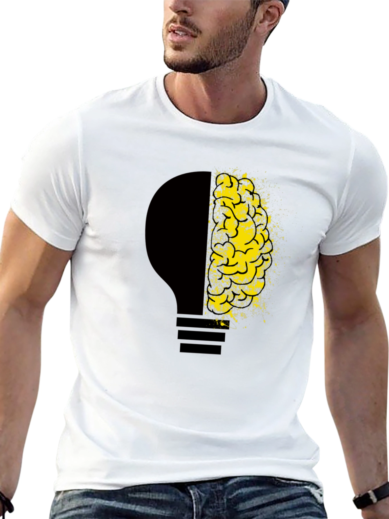 Creative Mind Tee - Lightbulb Brain Graphic T-Shirt