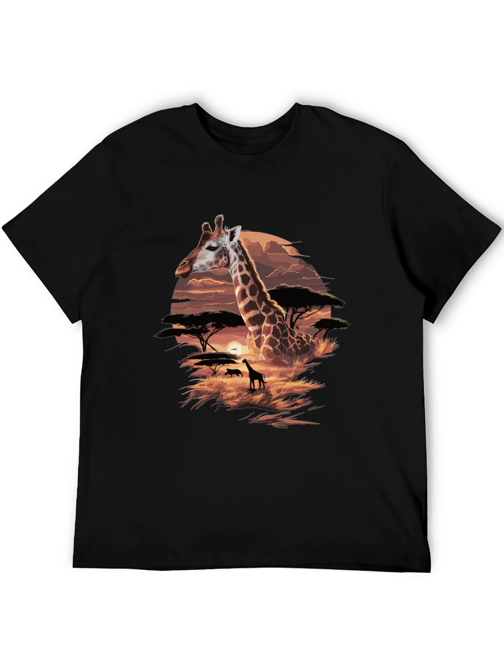 Giraffe Sunset Graphic Tee