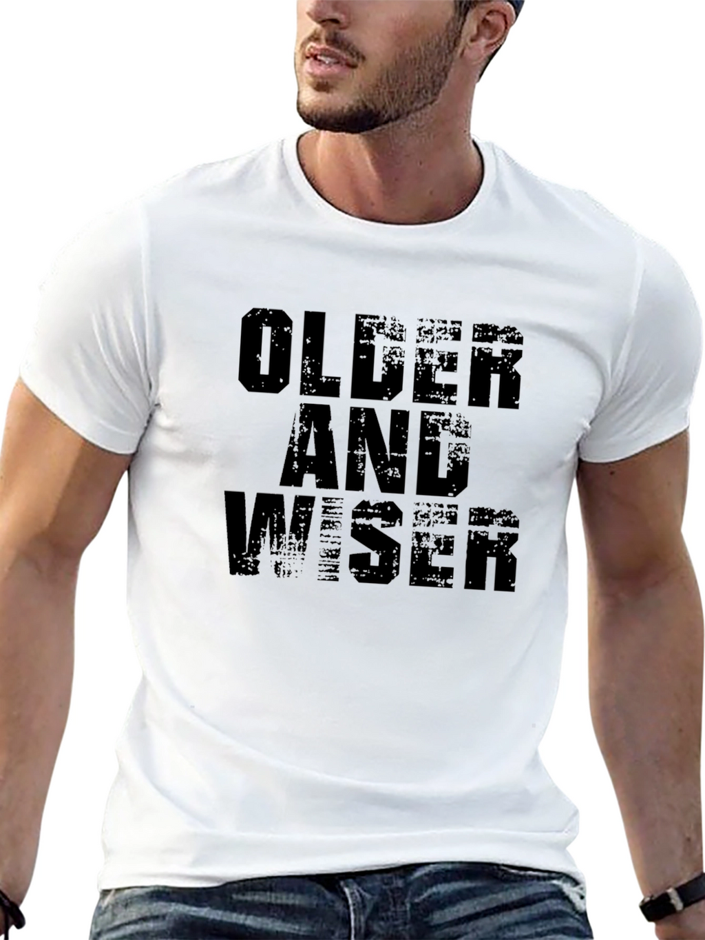 Older and Wiser Black Graphic Tee