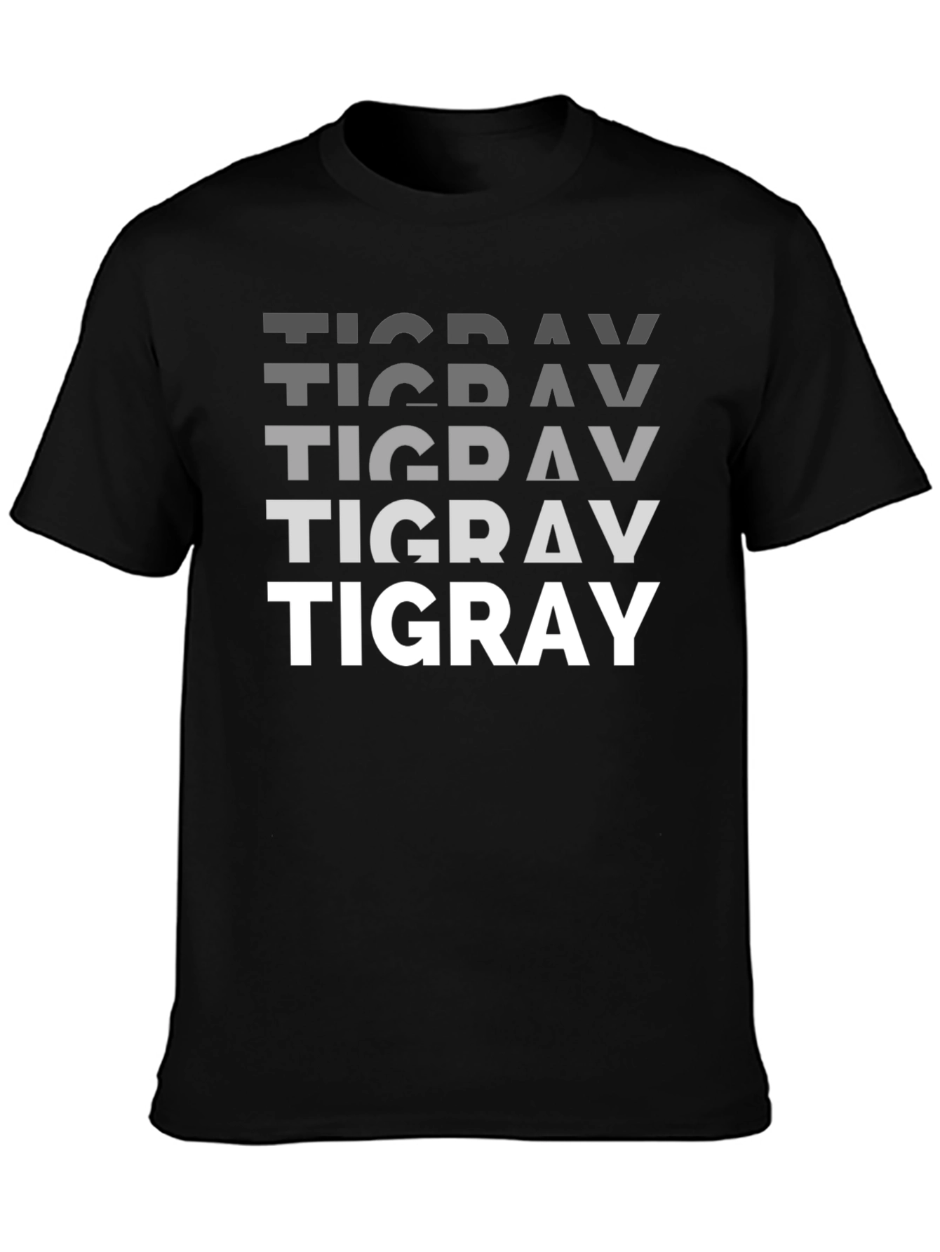 Tigray Text Graphic Tee - Black Unisex T-Shirt