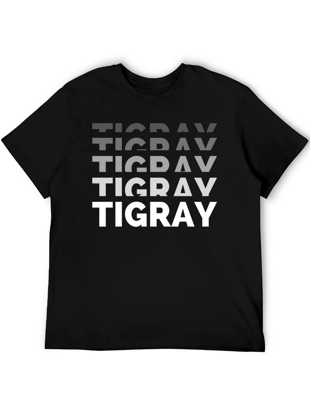 Tigray Text Graphic Tee - Black Unisex T-Shirt