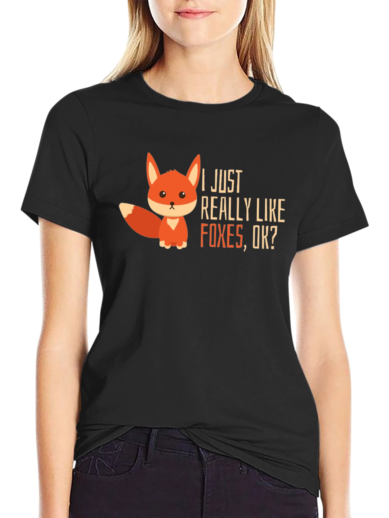Cute Fox Graphic Tee - I Just Really Like Foxes