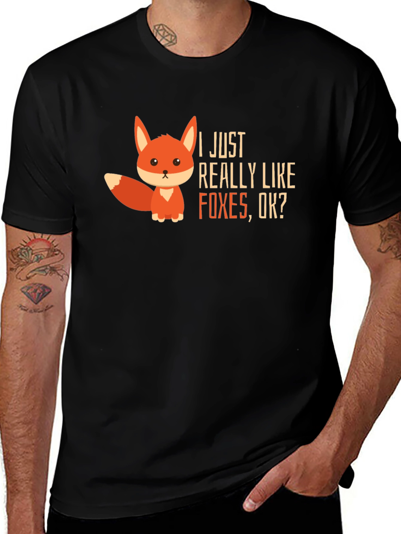 Cute Fox Graphic Tee - I Just Really Like Foxes