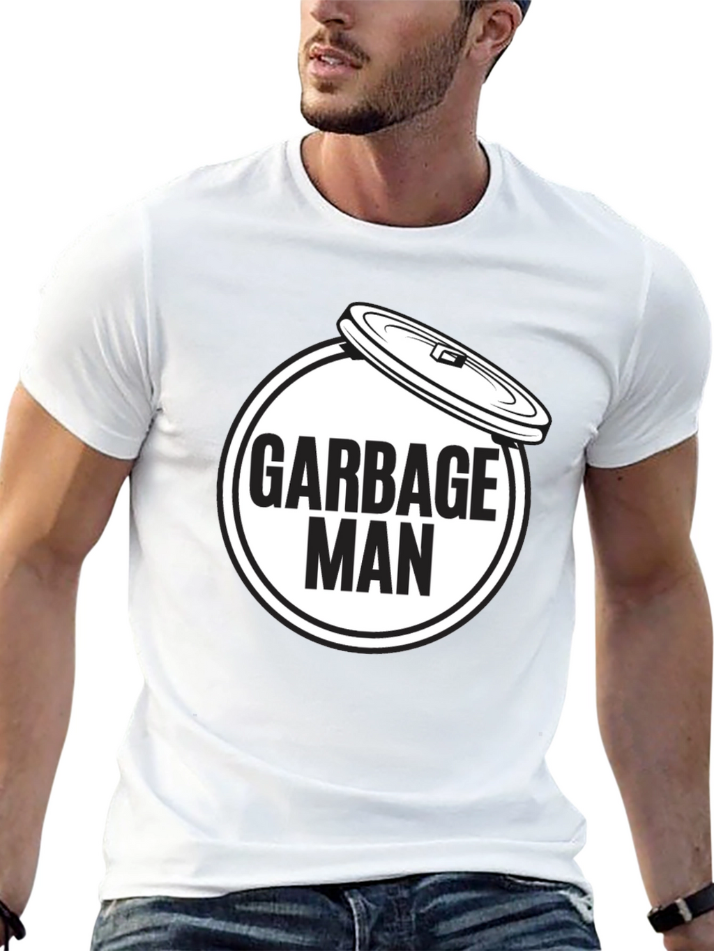 Garbage Man Graphic T-Shirt - Black Crew Neck Tee
