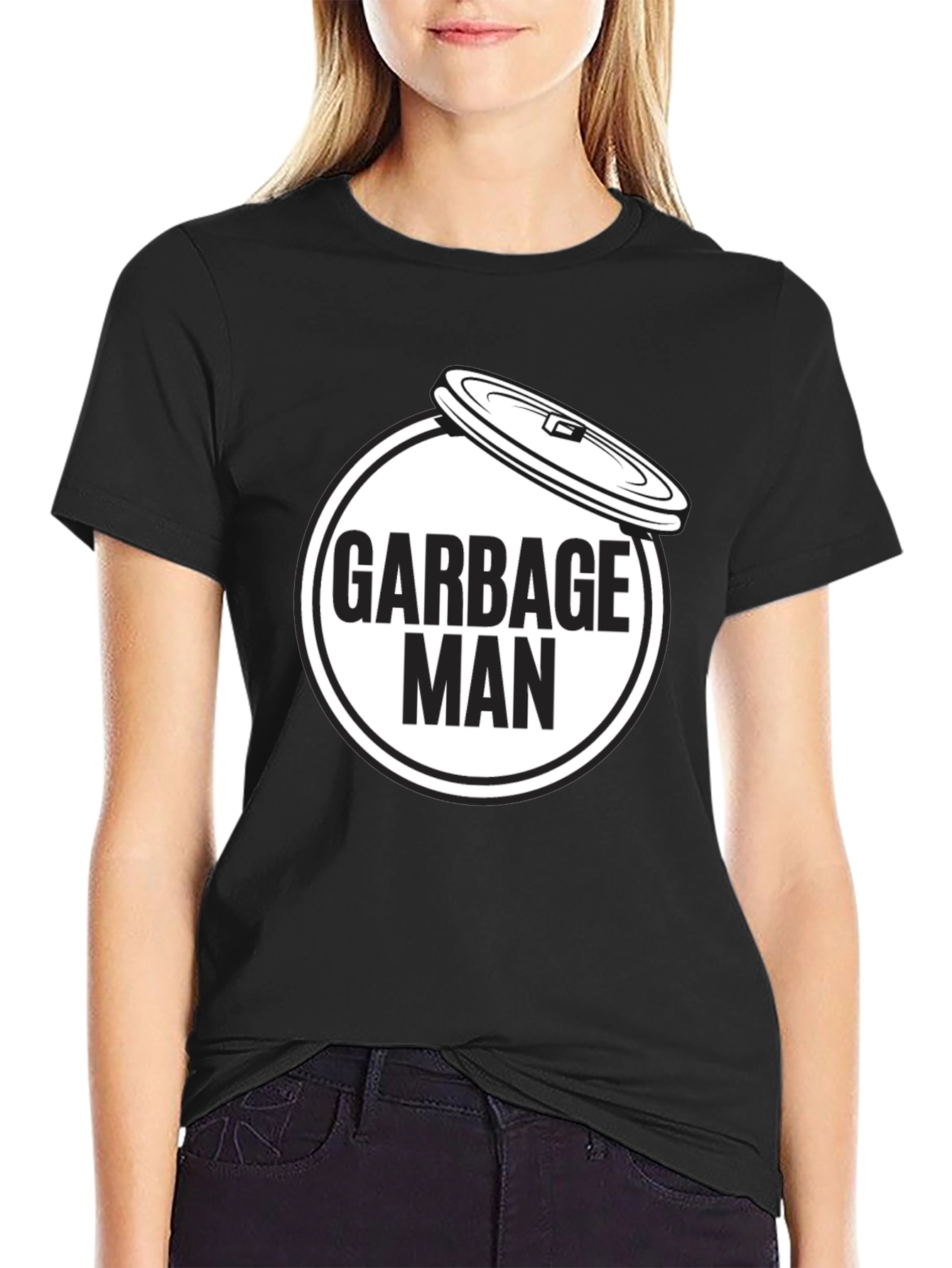 Garbage Man Graphic T-Shirt - Black Crew Neck Tee
