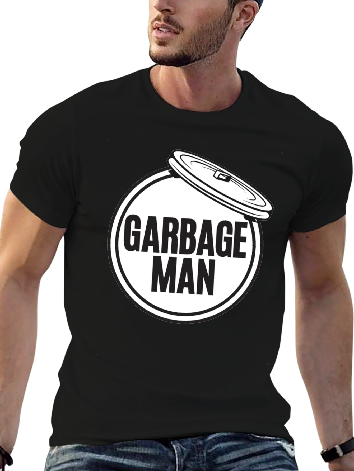 Garbage Man Graphic T-Shirt - Black Crew Neck Tee