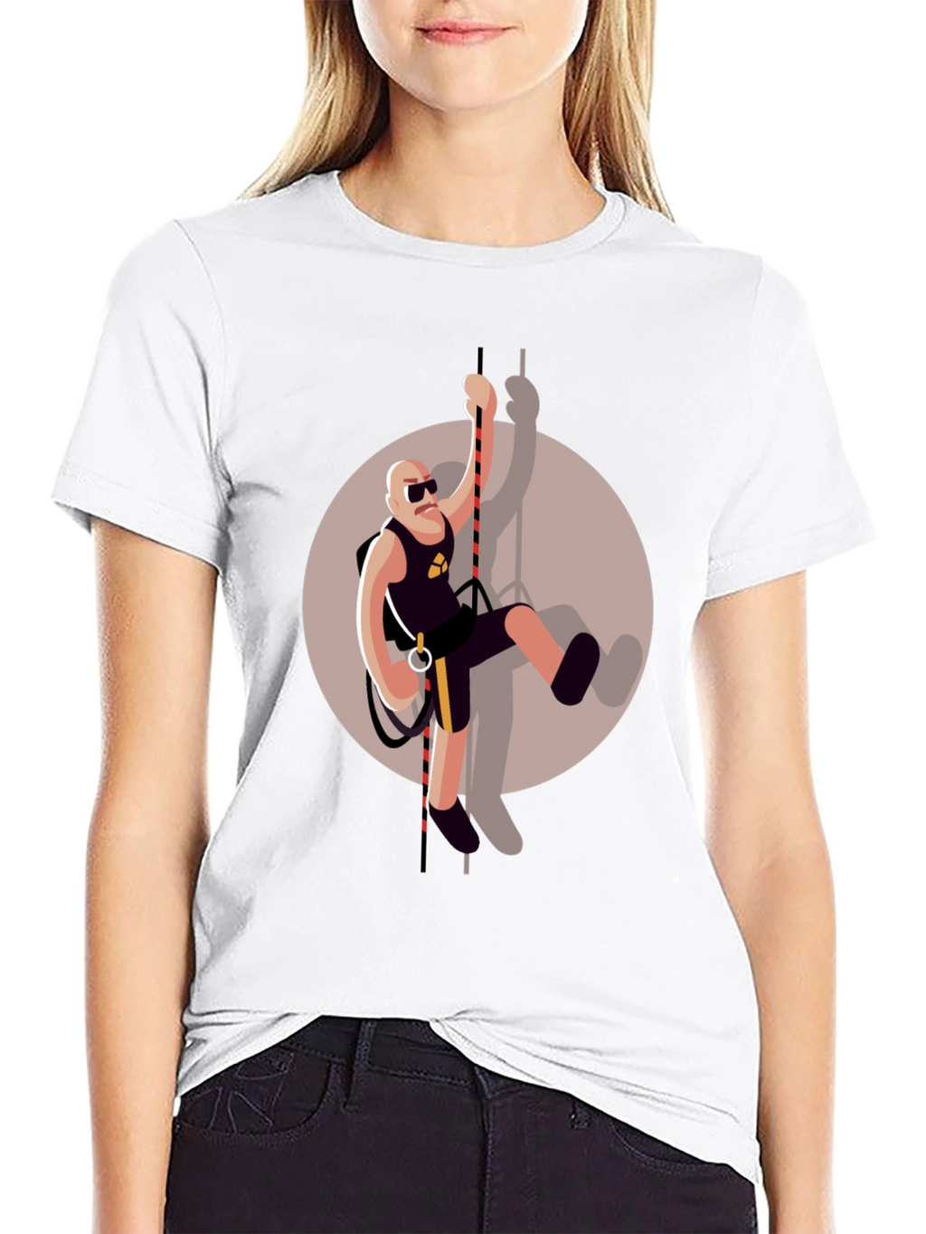 Climbing Man Graphic Tee - Black