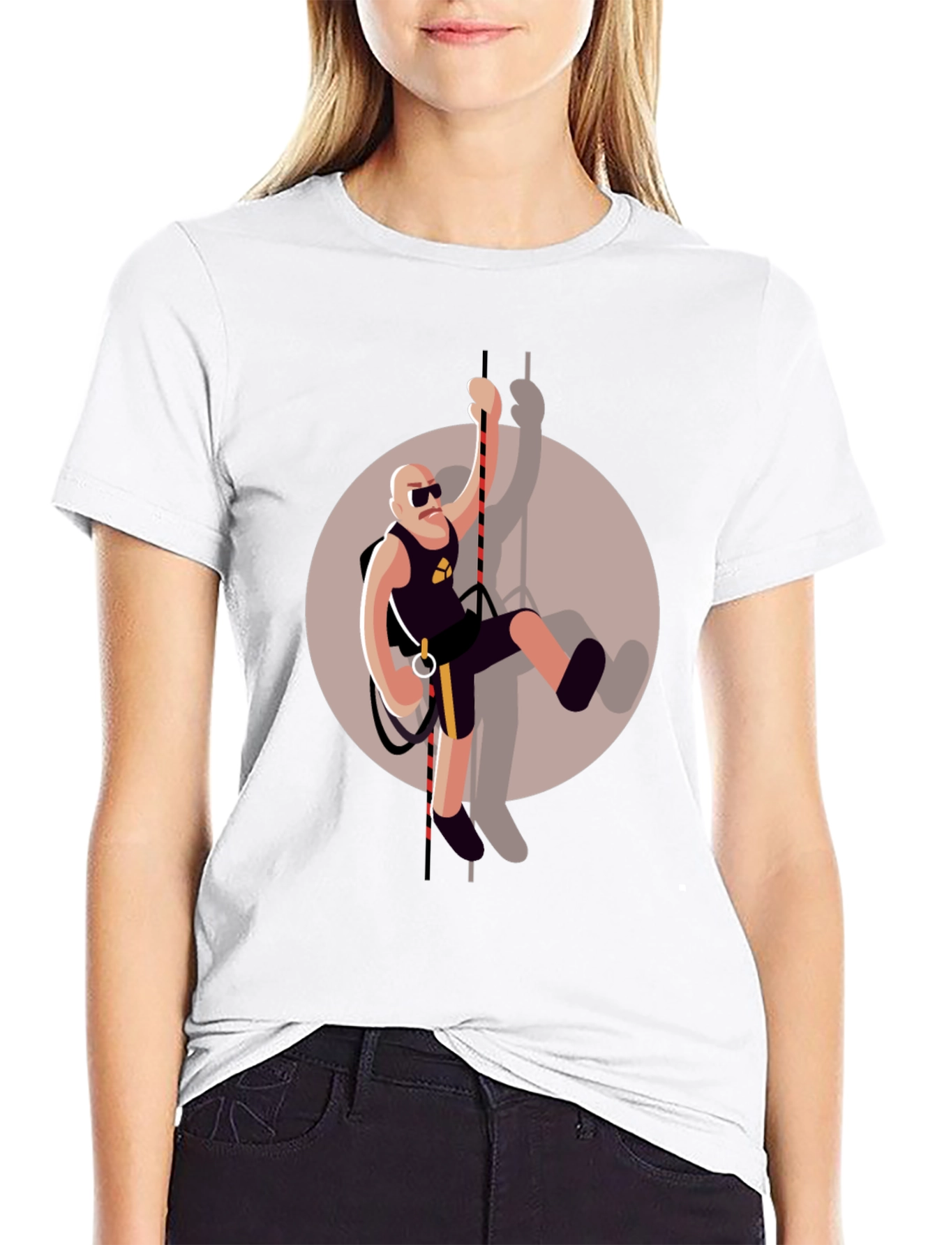 Climbing Man Graphic Tee - Black