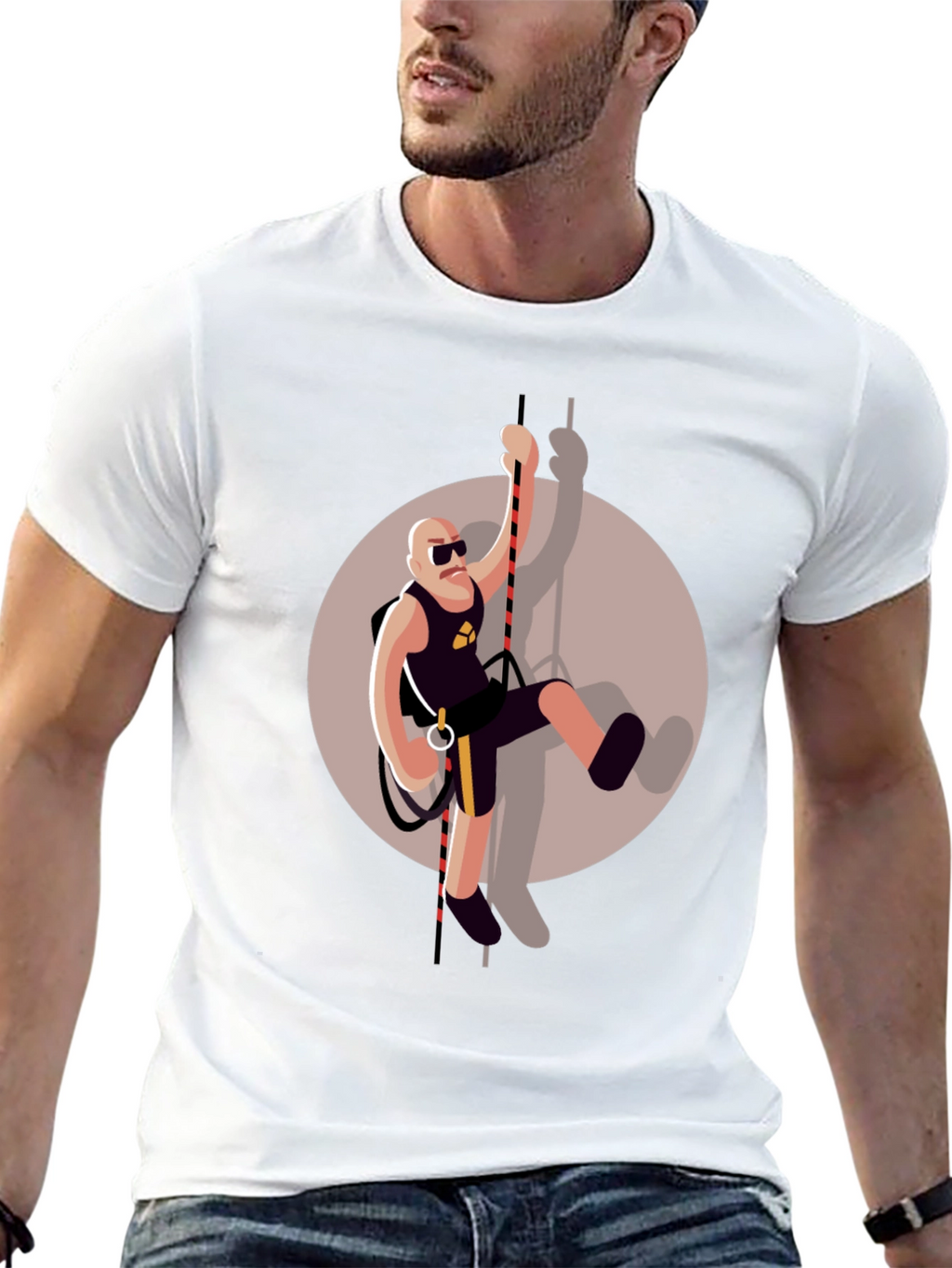 Climbing Man Graphic Tee - Black