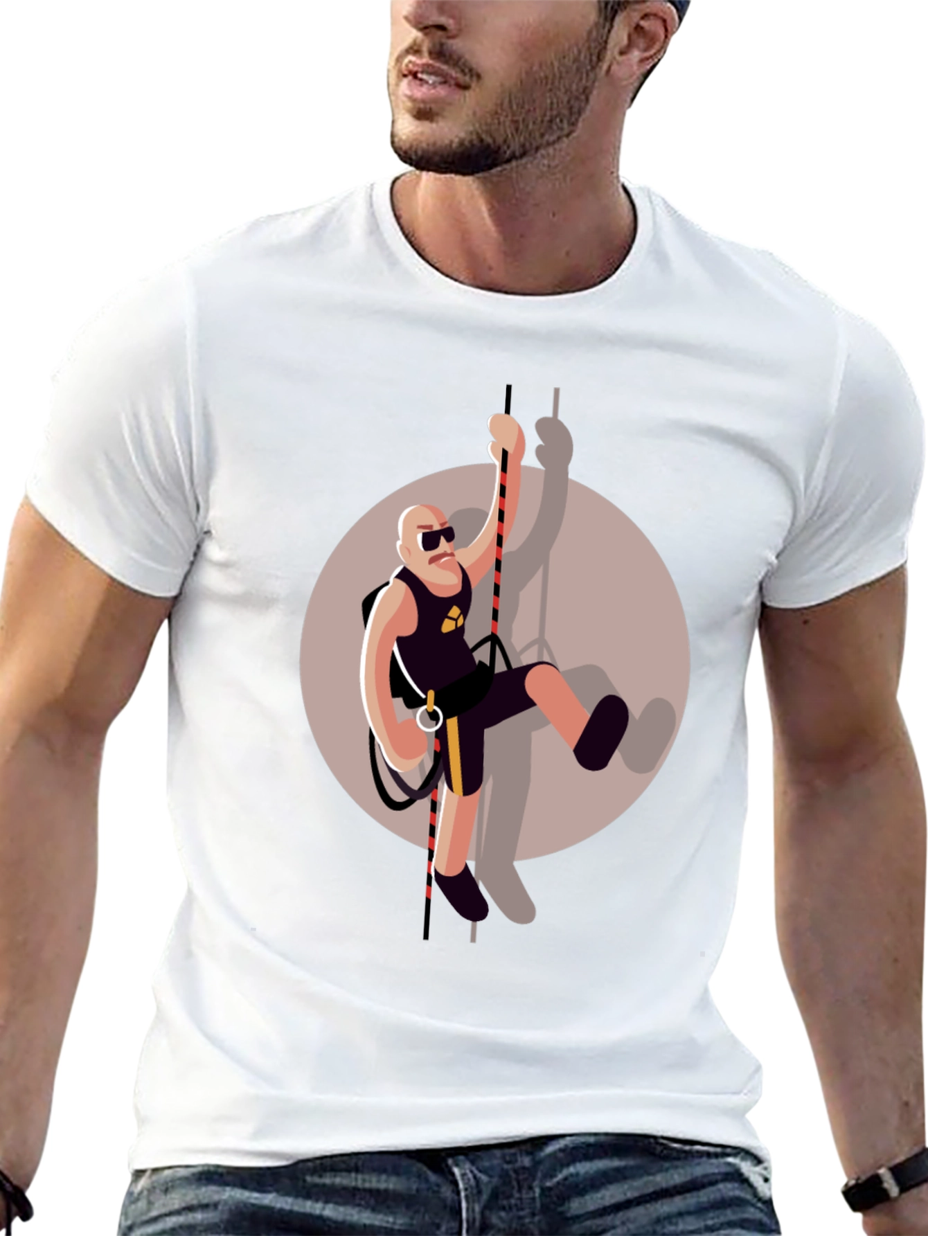 Climbing Man Graphic Tee - Black