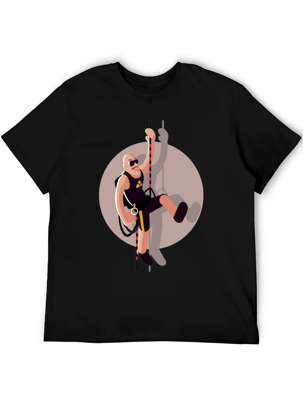 Climbing Man Graphic Tee - Black