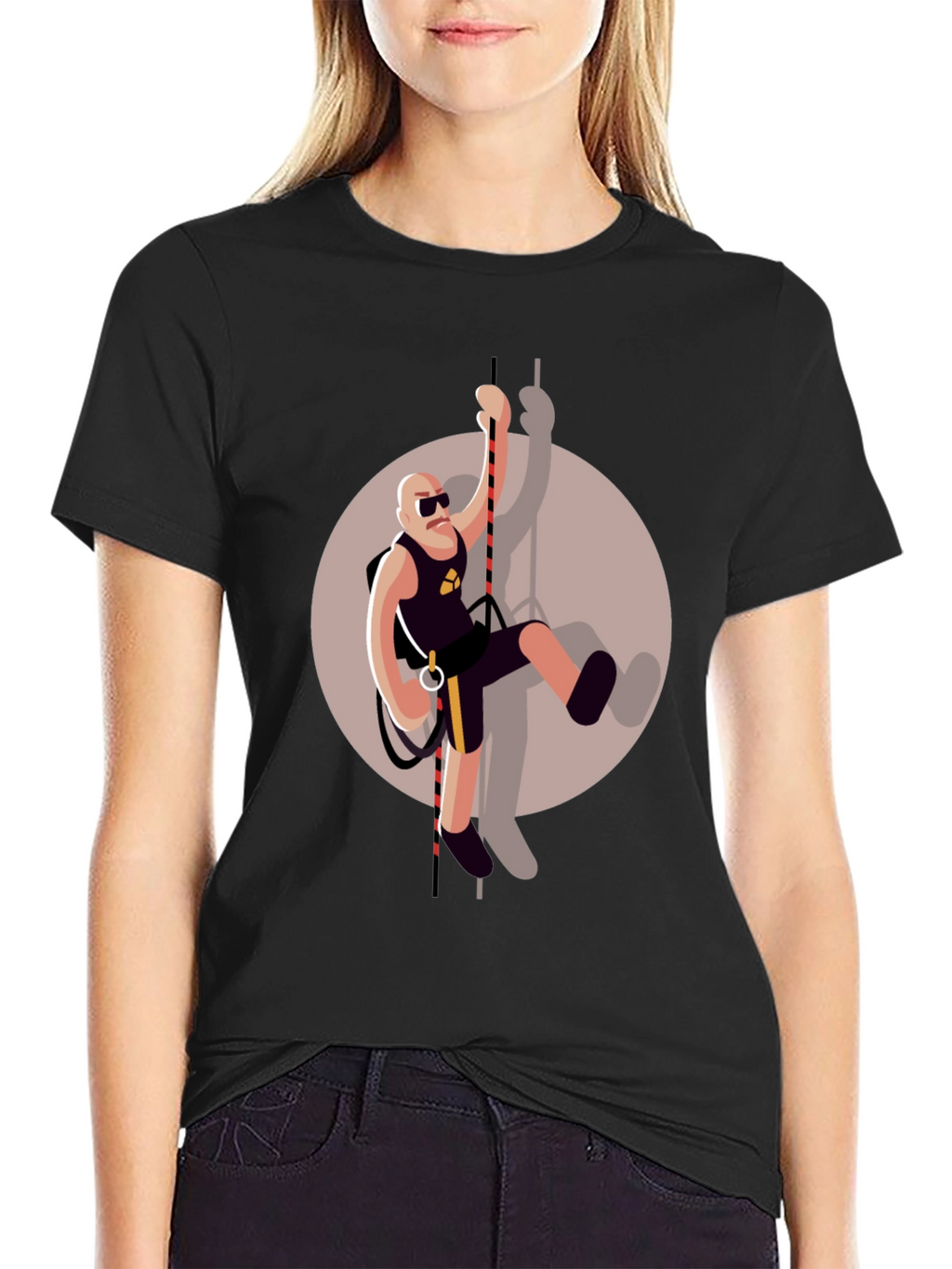 Climbing Man Graphic Tee - Black
