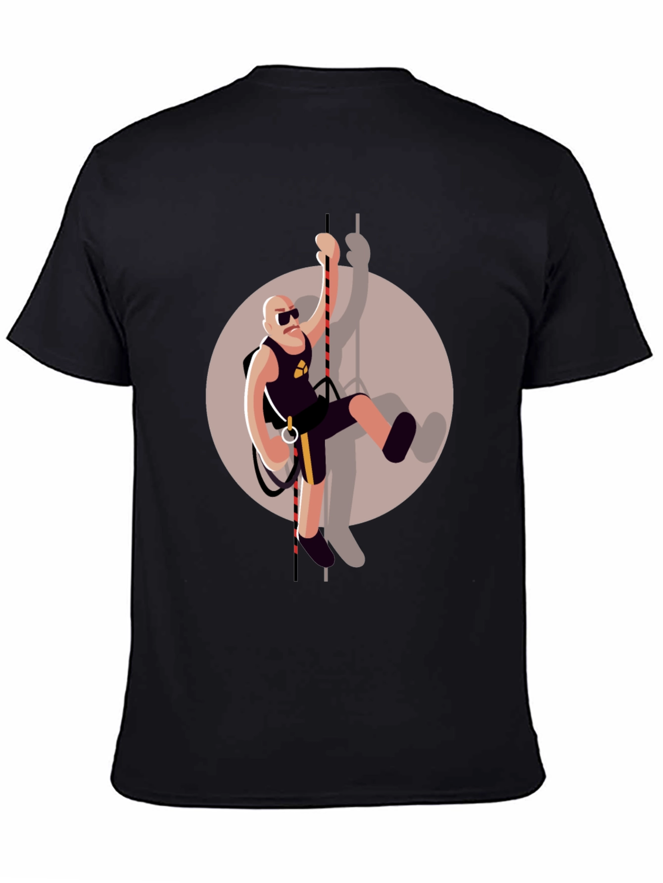 Climbing Man Graphic Tee - Black