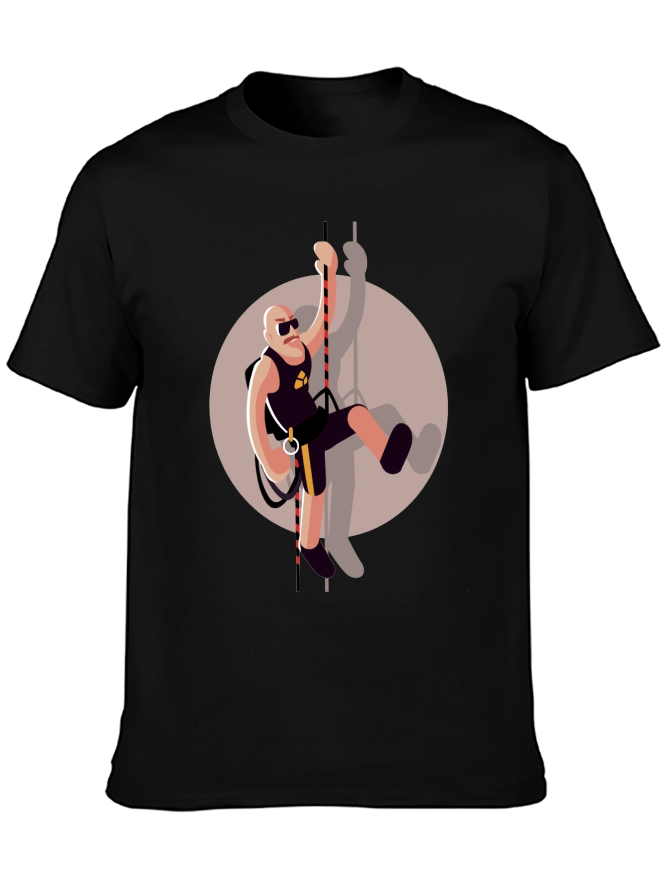 Climbing Man Graphic Tee - Black