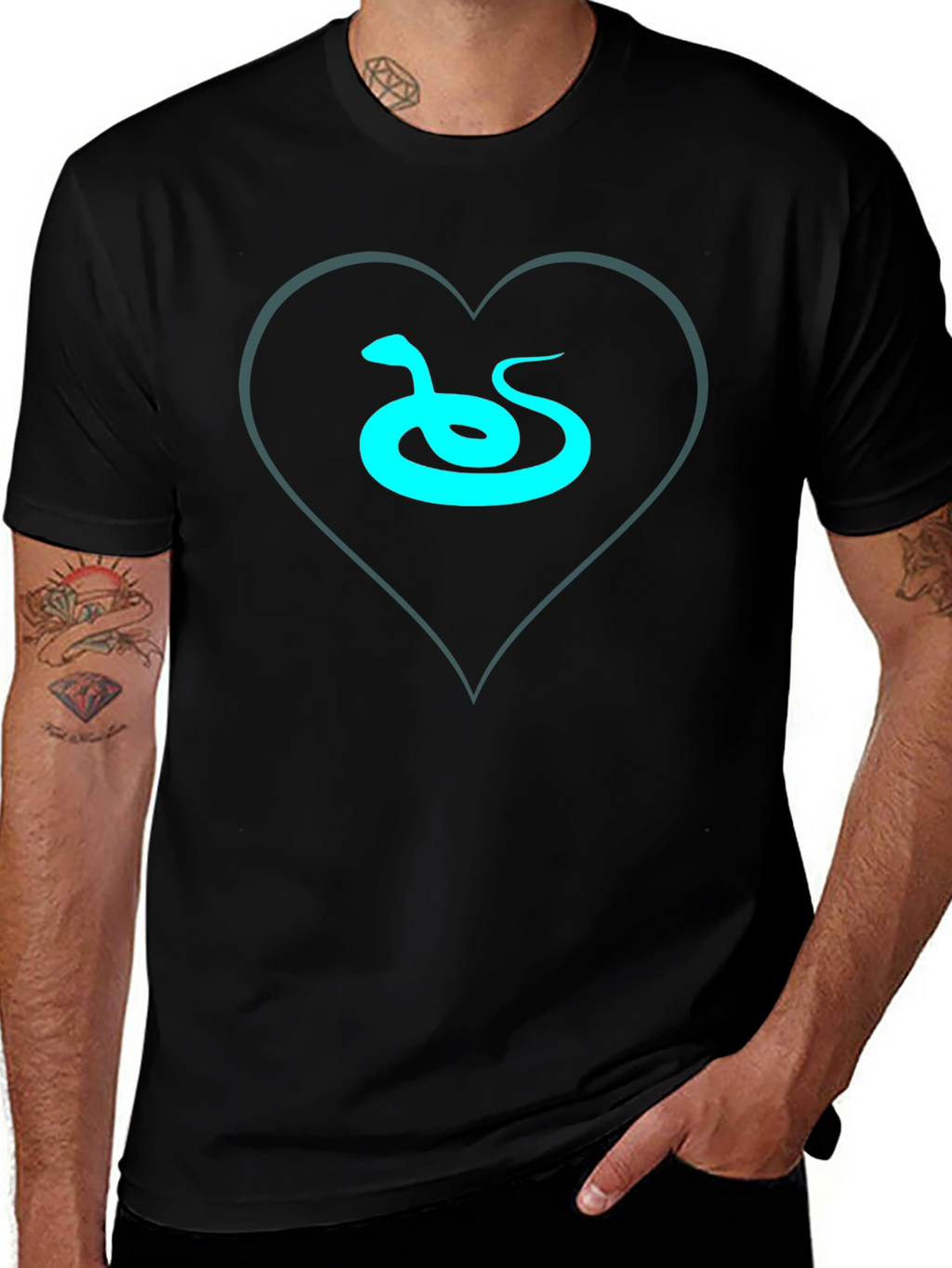 Snake Heart Graphic Tee - Sleek Style