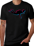 Skydiving Silhouette Graphic Tee - Black