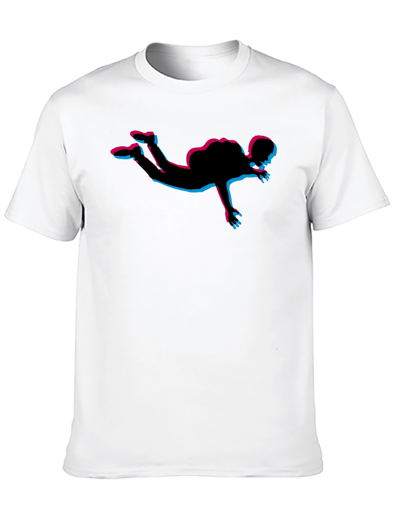 Skydiving Silhouette Graphic Tee - Black