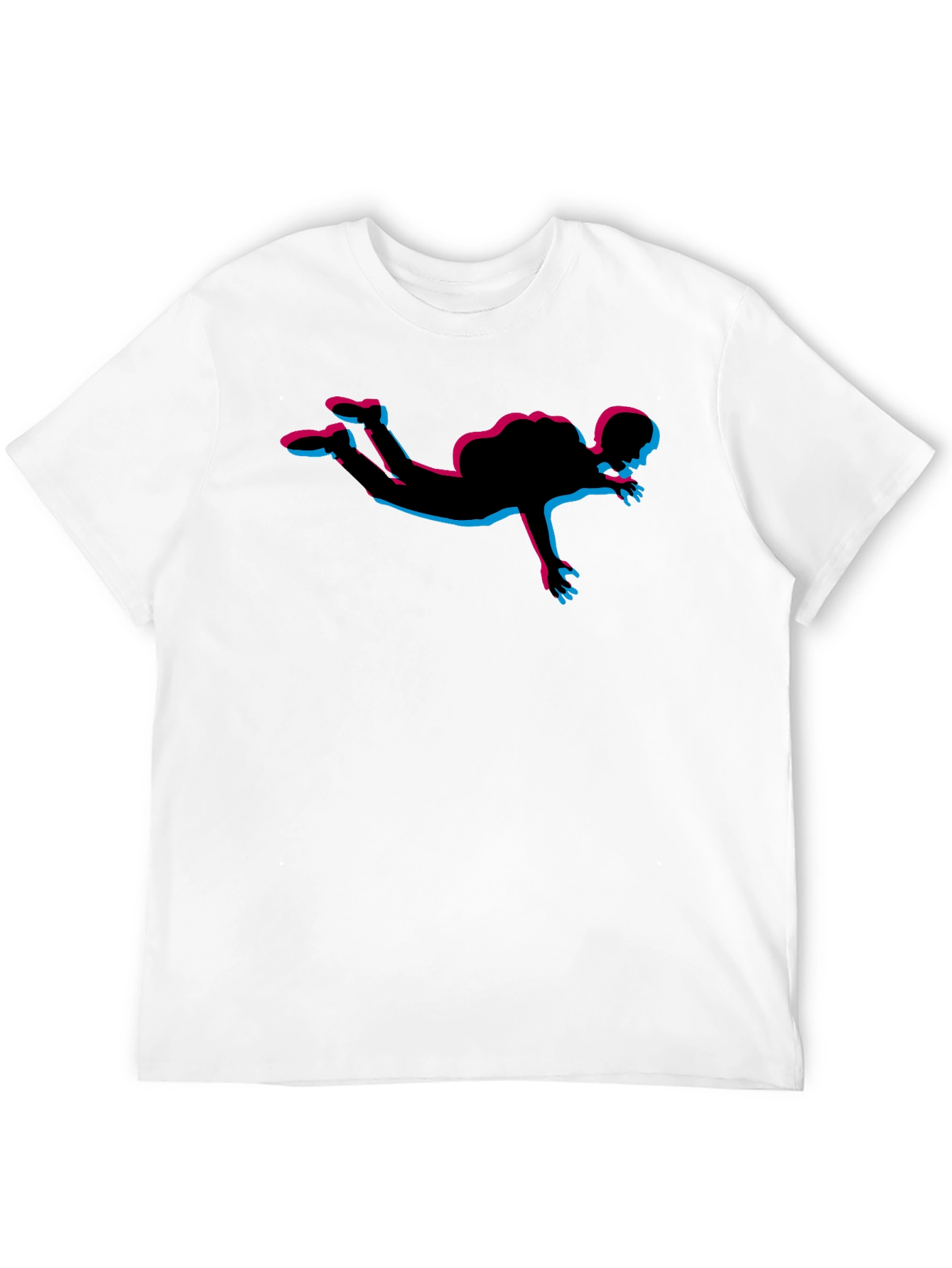Skydiving Silhouette Graphic Tee - Black