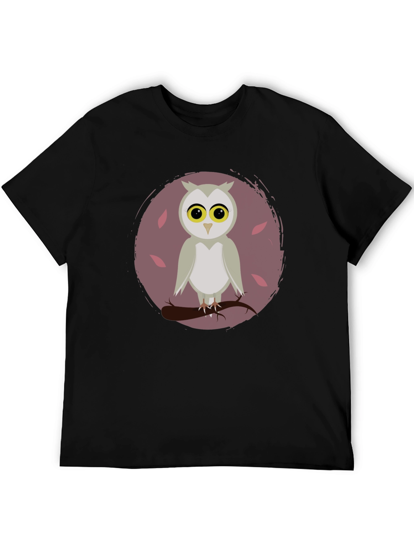 Owl Graphic Print Crew Neck T-Shirt