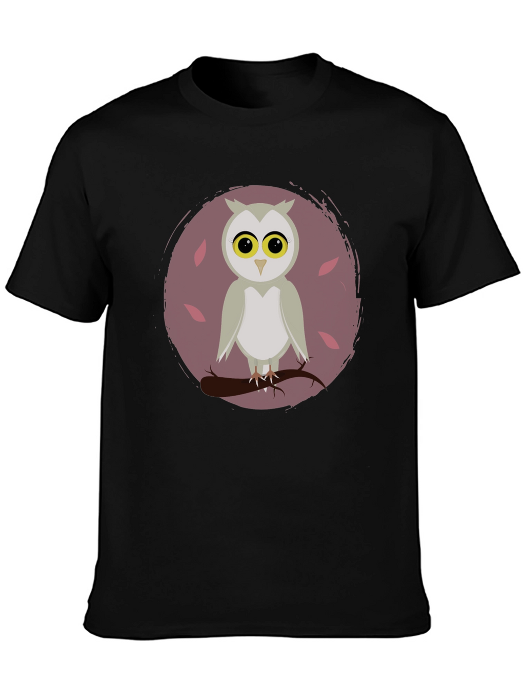 Owl Graphic Print Crew Neck T-Shirt
