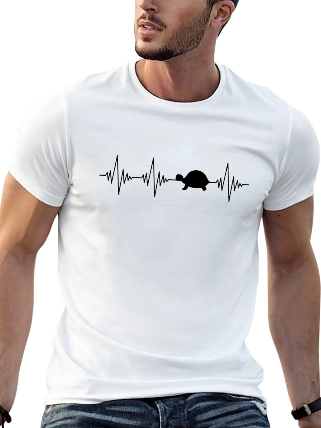 Turtle Heartbeat T-Shirt - Black
