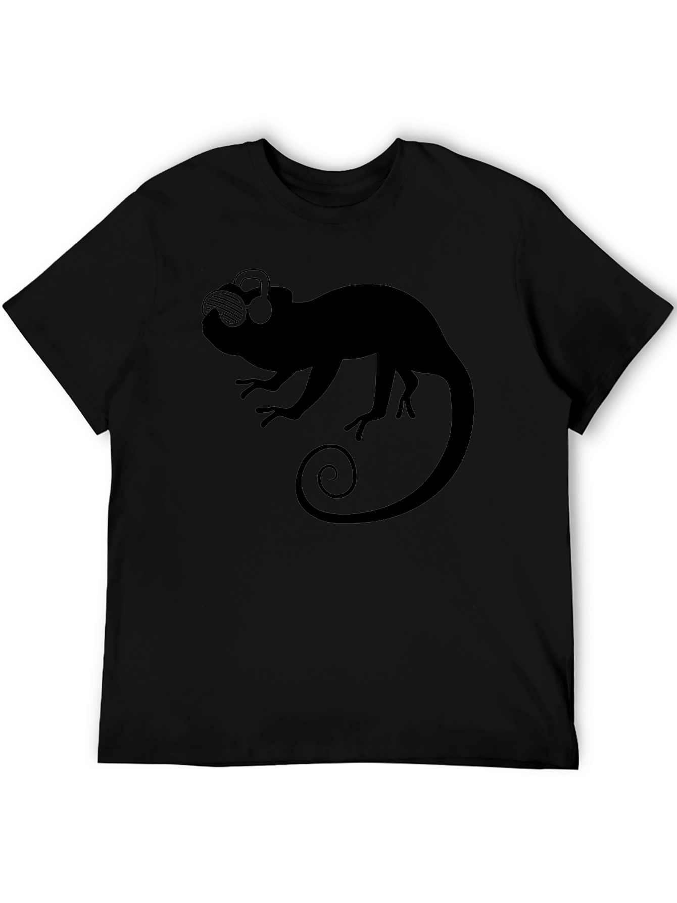 Cool Chameleon Tee - Black Graphic T-Shirt