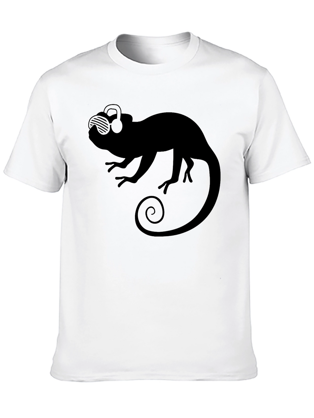 Cool Chameleon Tee - Black Graphic T-Shirt