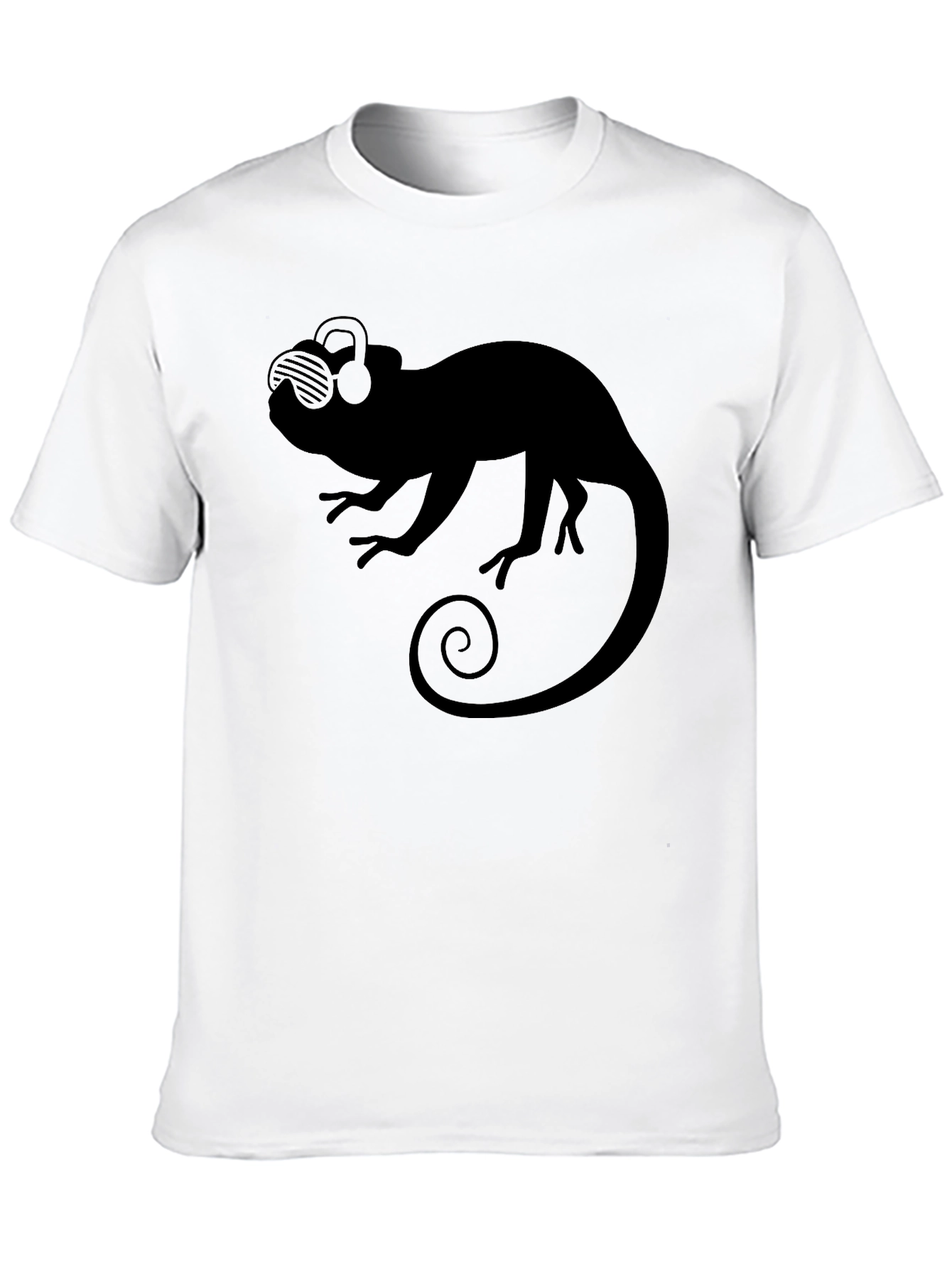 Cool Chameleon Tee - Black Graphic T-Shirt