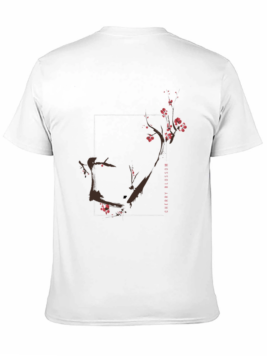 Cherry Blossom Graphic Tee - Black Cotton T-Shirt