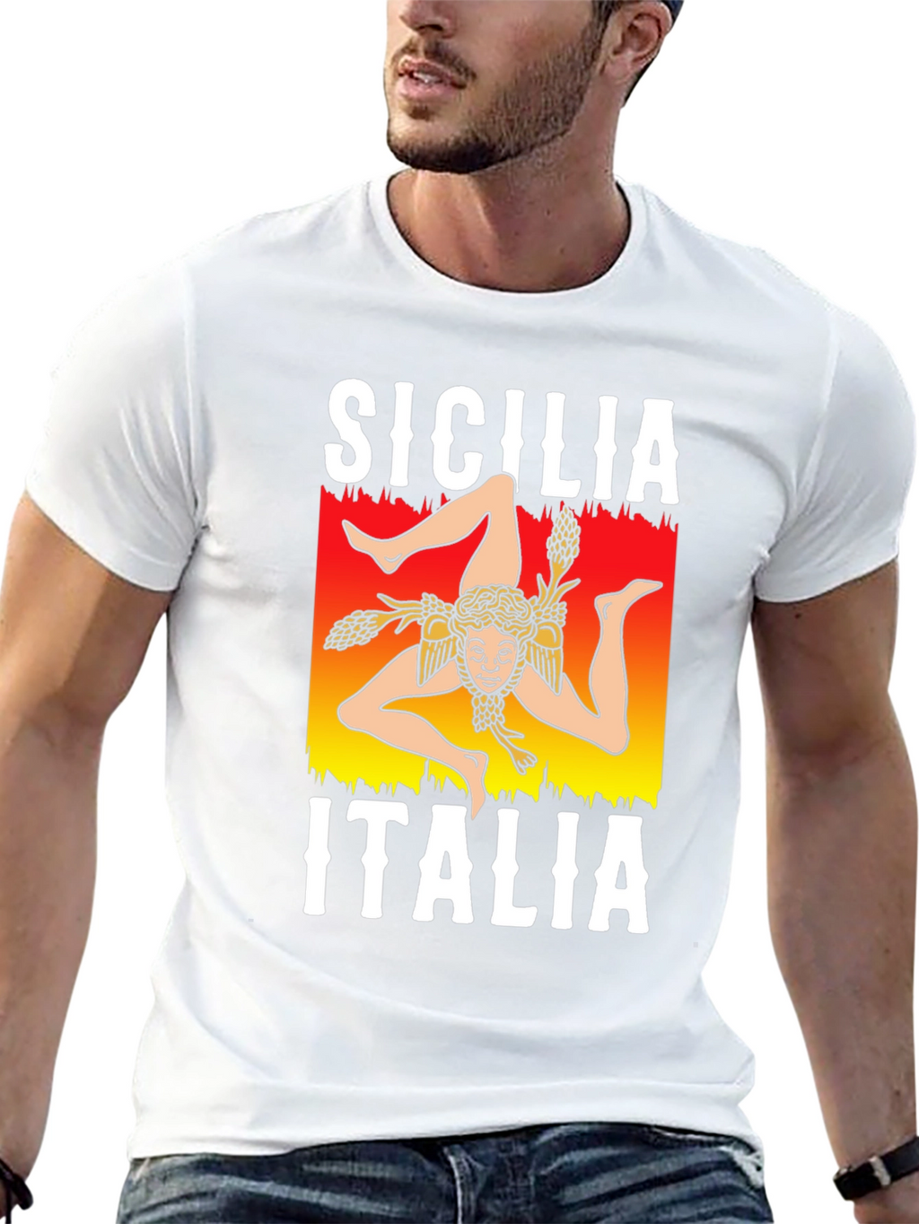 Sicilia Italia T-Shirt Trinacria Symbol