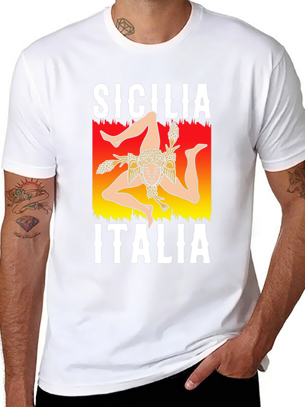Sicilia Italia T-Shirt Trinacria Symbol