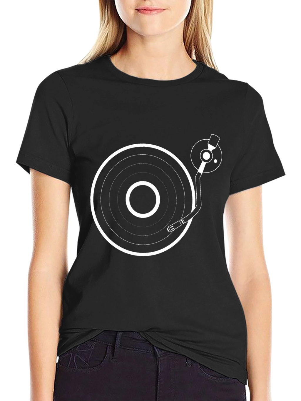 DJ Turntable Graphic Black T-Shirt